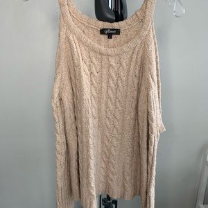 Cozy Cream Open Shoulder Knit Sweater